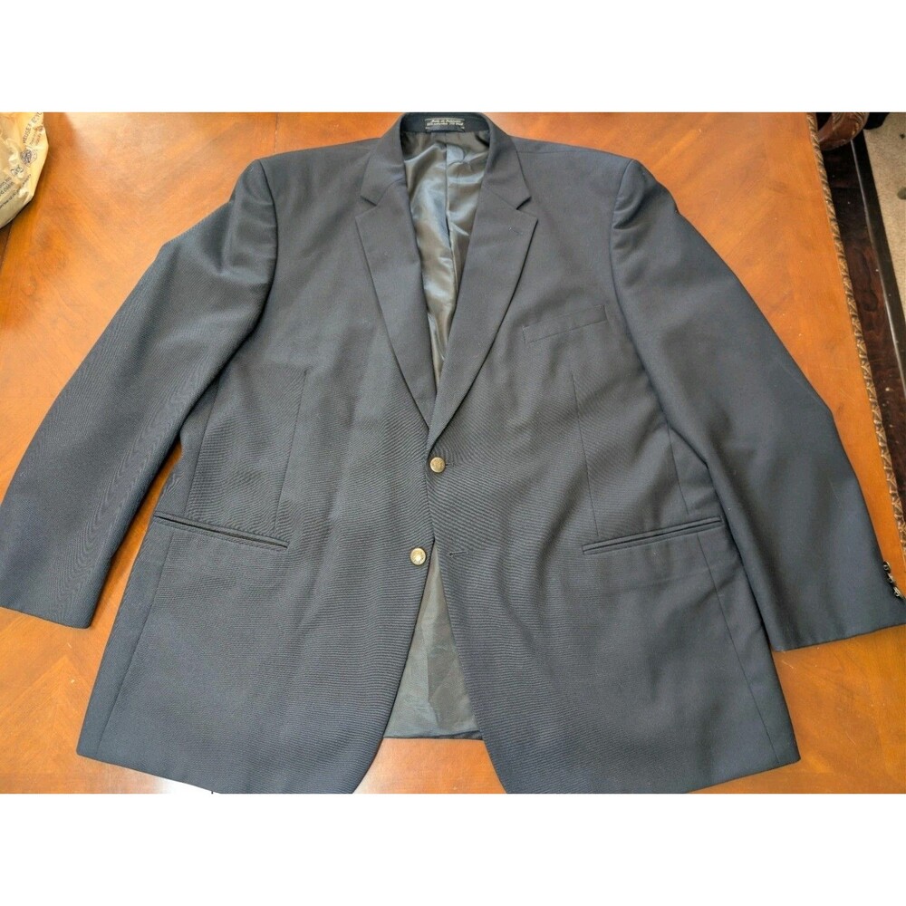 Vintage Bert Pulitzer Blazer Mens 52L Navy Gold Button Wool Sport Coat Jacket
